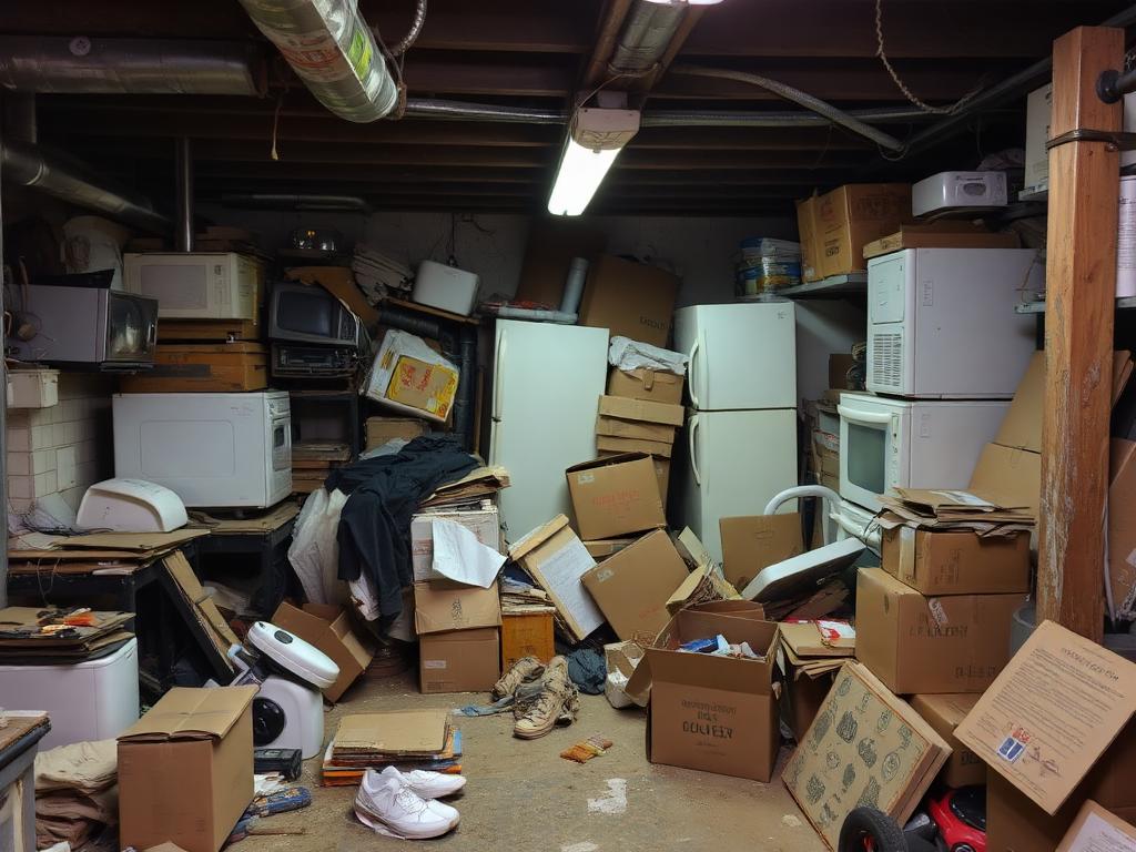 Basement Cleanout — Lusby before junk removal in Southern Maryland
