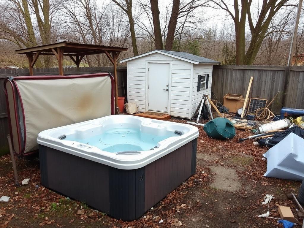 Hot Tub & Shed Removal — St. Leonard before junk removal in Southern Maryland